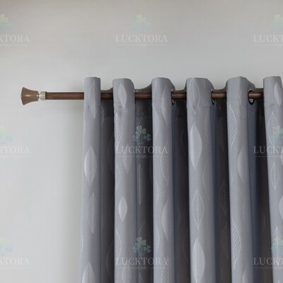 Κουρτίνα με Κρίκο Ζακάρ Φύλλα 140Χ270 εκ. AD6039-16 Σκούρο Γκρι