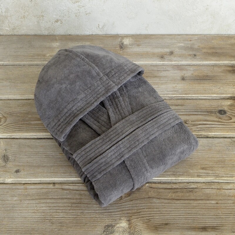 Μπουρνούζι Velour Zen Midnight Gray - Nima Home