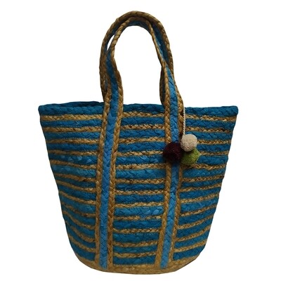 Τσάντα Θαλάσσης 40Χ50 εκ. Natural-Blue Des. 4 - Komvos