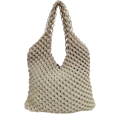 Τσάντα Macrame 40Χ35 εκ. Natural Plain - Komvos