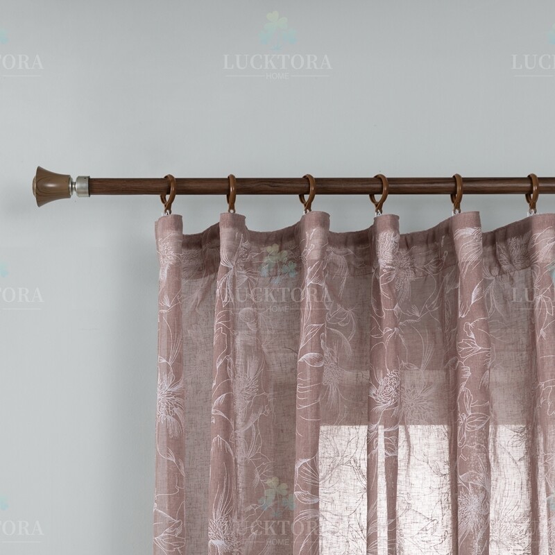 Κουρτίνα με Τρέσα 270Χ300 εκ. Γάζα Τυπωτή 6041-4 Καφέ