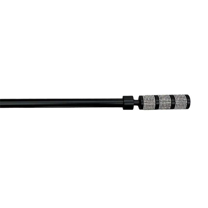 Κουρτινόξυλο Μονό Λεπτό 120 εκ.-200 εκ. 19mm SZ1-19S Μαύρο Ματ