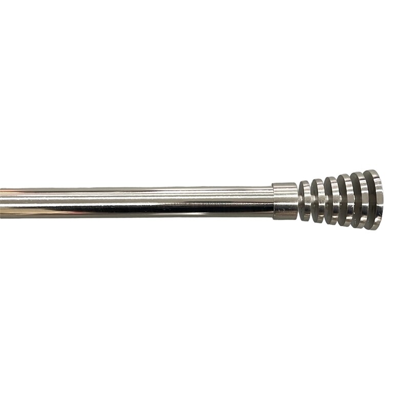 Κουρτινόξυλο Μονό Λεπτό 120 εκ.-200 εκ. 19mm HT1-19S Ασημί