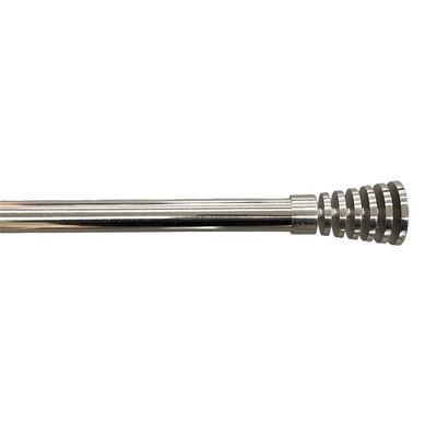 Κουρτινόξυλο Μονό Λεπτό 120 εκ.-200 εκ. 19mm HT1-19S Ασημί