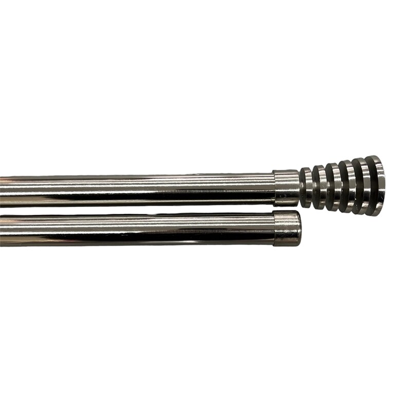 Κουρτινόξυλο Διπλό Λεπτό 120 εκ.-200 εκ. 19mm HT2-19S Ασημί