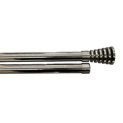 Κουρτινόξυλο Διπλό Λεπτό 120 εκ.-200 εκ. 19mm HT2-19S Ασημί