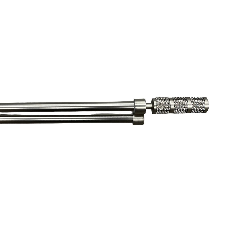 Κουρτινόξυλο Διπλό Λεπτό 160 εκ.-300 εκ. 19mm SZ2-19B Ασημί