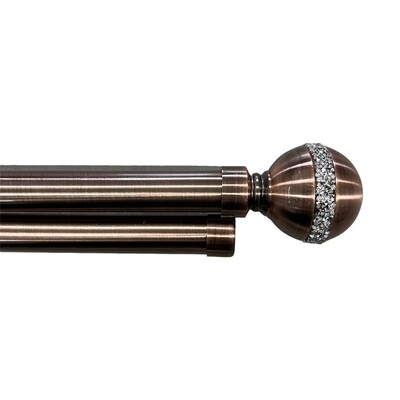 Κουρτινόξυλο Διπλό Χοντρό 120 εκ.-200 εκ. 28mm YZ2-28S Μπρονζέ