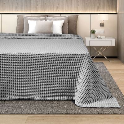 Κουβέρτα Πικέ Μονή 160Χ240 εκ. Gray - Adam Home