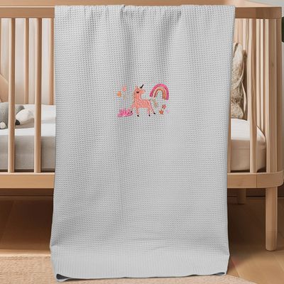 Κουβέρτα Πικέ Κούνιας Unicorn Gray - Adam Home