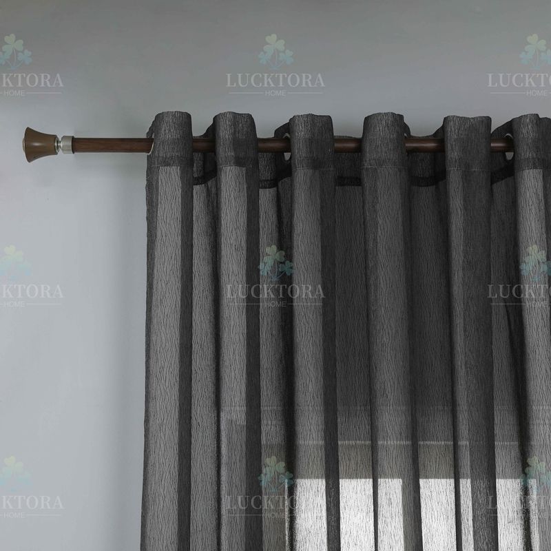 Κουρτίνα με Κρίκο Γάζα-Ριγέ 270Χ295 εκ. Α6037-18 Μαύρο