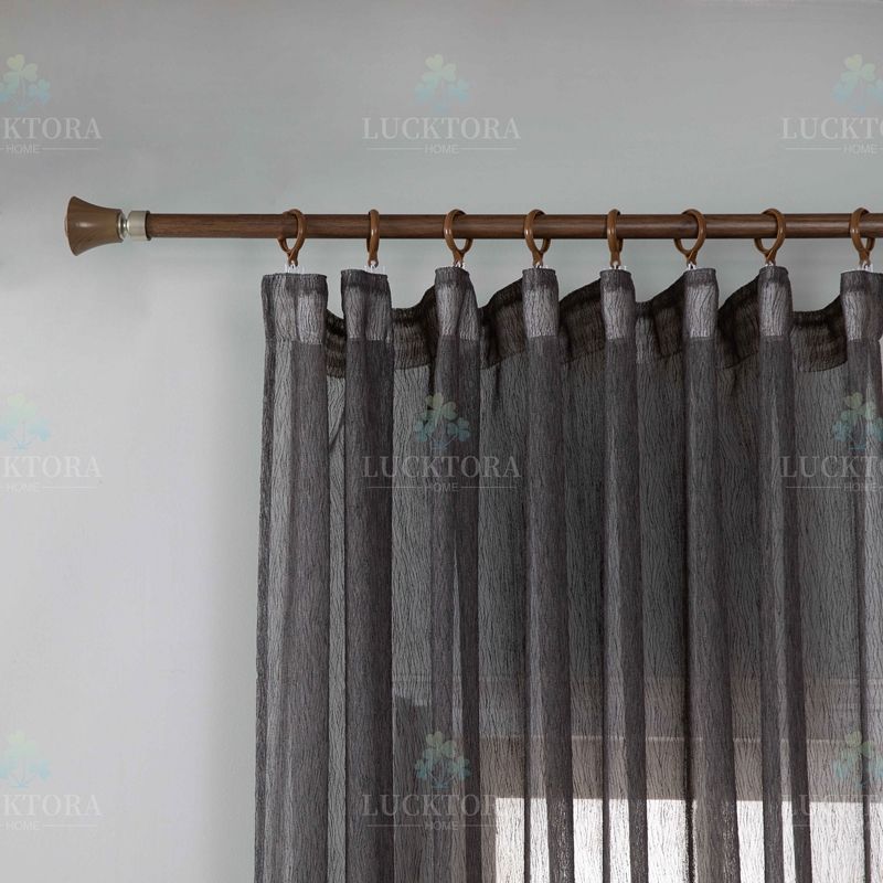 Κουρτίνα με Τρέσα Γάζα-Ριγέ 270Χ295 εκ. 6037-18 Μαύρο