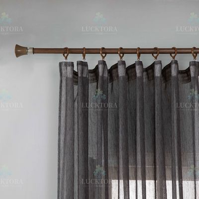 Κουρτίνα με Τρέσα Γάζα-Ριγέ 270Χ295 εκ. 6037-18 Μαύρο