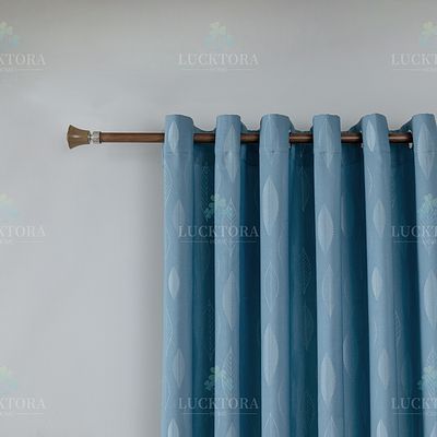 Κουρτίνα με Κρίκο Ζακάρ Φύλλα 140Χ270 εκ. AD6039-7 Πετρόλ