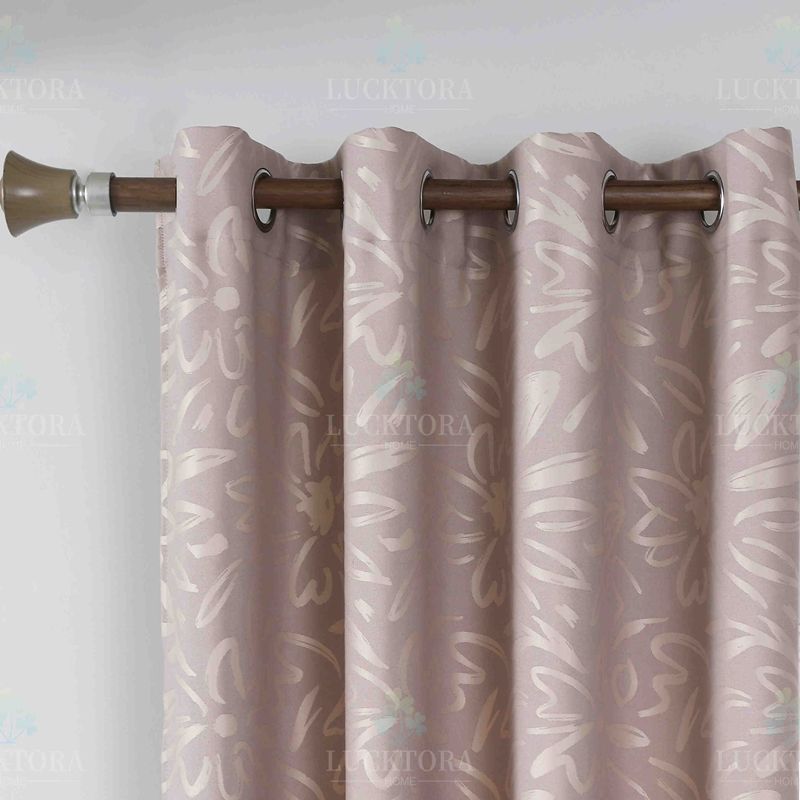 Κουρτίνα με Κρίκο Ζακάρ Φύλλα 140Χ280 εκ. AD6043-4 Μόκα