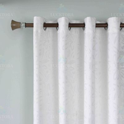 Κουρτίνα με Κρίκο Ζακάρ Φύλλα 140Χ280 εκ. AD6043-12 Λευκό