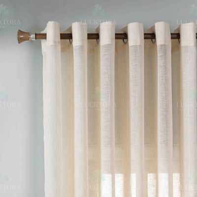Κουρτίνα με Κρίκο Γάζα-Ριγέ 270Χ290 εκ. Α6044-1 Μπεζ