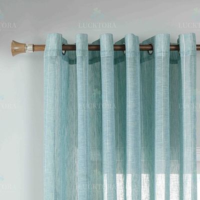 Κουρτίνα με Κρίκο Γάζα-Ριγέ 270Χ290 εκ. Α6044-5 Πετρόλ