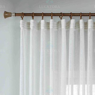 Κουρτίνα με Τρέσα Γάζα-Ριγέ 270Χ290 εκ. 6044-12 Λευκό