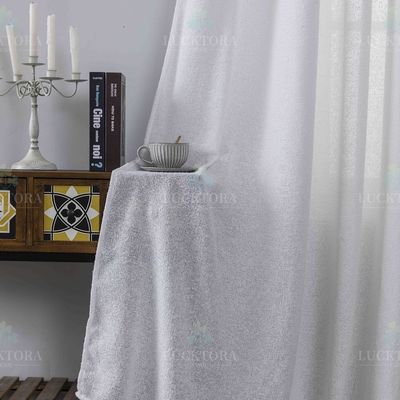 Κουρτίνα Ψάθα  με Κρίκο 270Χ275 εκ. A6046-12 Λευκό