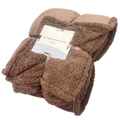 Κουβέρτα Υπέρδιπλη Velour-Sherpa 3kg DES 01 Καφέ