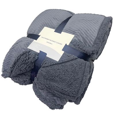 Κουβέρτα Υπέρδιπλη Velour-Sherpa 3kg DES 01 Σκούρο Γκρι