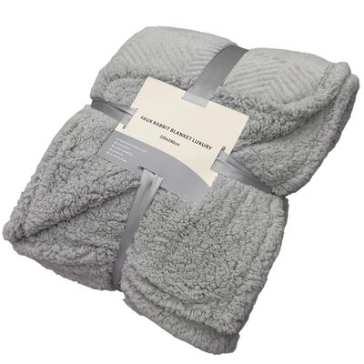 Κουβέρτα Υπέρδιπλη Velour-Sherpa 3kg DES 01 Ανοιχτό Γκρι