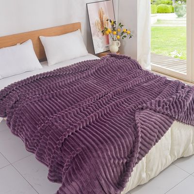 Κουβέρτα Μονή Fleece Ριγε 01 Μωβ - Home Classic