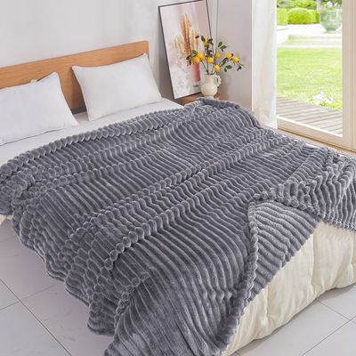 Κουβέρτα Μονή Fleece Ριγε 05 Σκούρο Γκρι - Home Classic