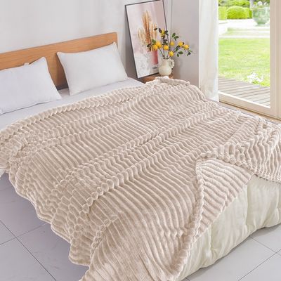 Κουβέρτα Μονή Fleece Ριγε 07 Μπεζ - Home Classic
