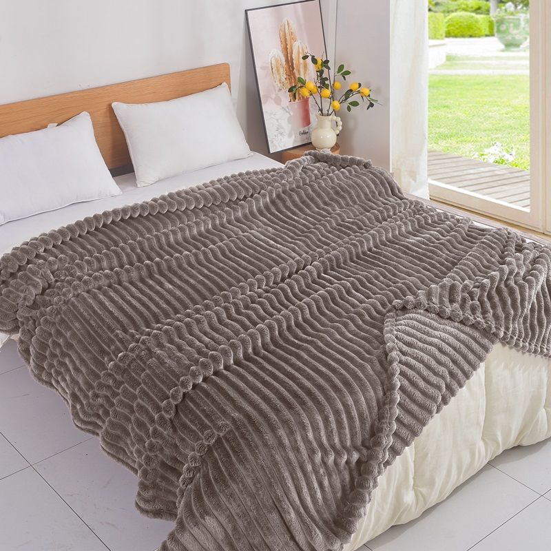 Κουβέρτα Μονή Fleece Ριγε 08 Καφέ - Home Classic