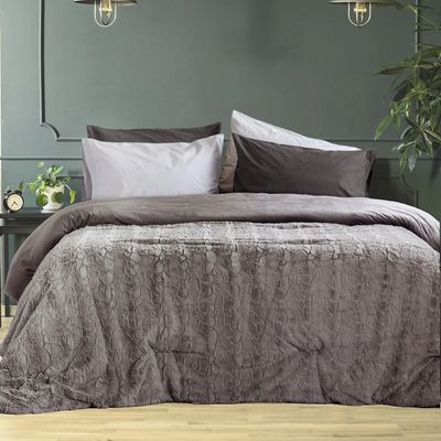 Κουβερτο-Πάπλωμα Μονό Velure Cigar Beige - Nima Home