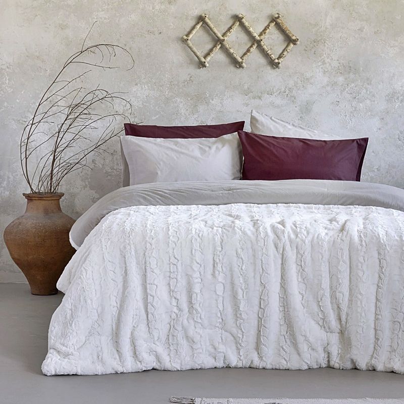 Κουβερτο-Πάπλωμα Μονό Velure Cream - Nima Home