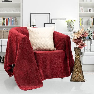 Ριχτάρι Chenille Διθέσιο 7004 Μπορντό - Ilis Home