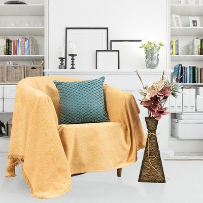 Ριχτάρι Chenille Τετραθέσιο 7003 Χρυσαφί - Ilis Home