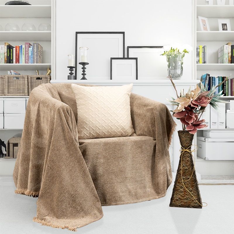 Σετ Ριχτάρια 3 τεμ. Chenille 7004 Μπεζ - Ilis Home
