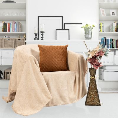 Σετ Ριχτάρια 3 τεμ. Chenille 7003 Εκρού - Ilis Home