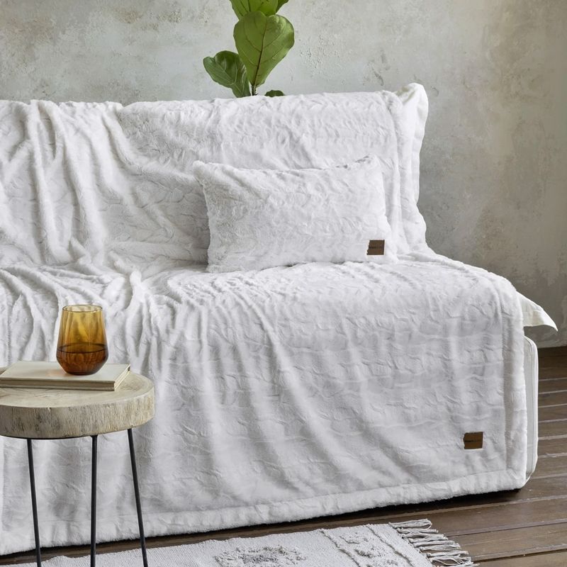 Κουβέρτα/Ριχτάρι Καναπέ Velure Cream - Nima Home