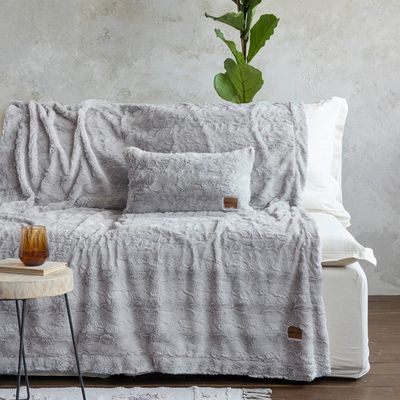 Κουβέρτα/Ριχτάρι Καναπέ Velure Light Gray - Nima Home