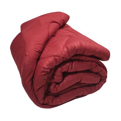 Πάπλωμα Υπέρδιπλό Stripe Μικροϊνών Bordeaux Satin Stripe - Bordeaux Plain - Komvos