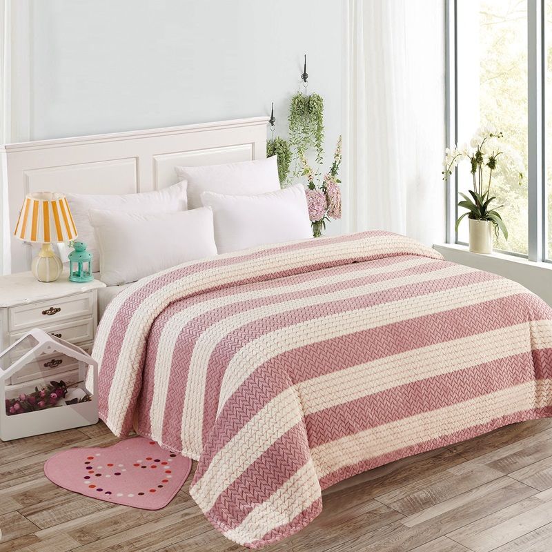 Κουβέρτα Υπέρδιπλη Fleece Ζακάρ SSMS220 Pink - Home Classic