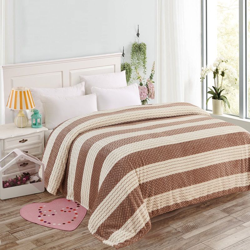 Κουβέρτα Υπέρδιπλη Fleece Ζακάρ SSMS220 Beige - Home Classic