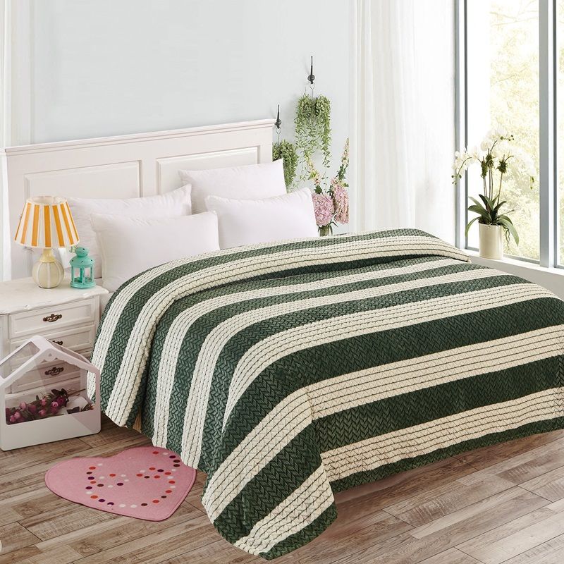 Κουβέρτα Υπέρδιπλη Fleece Ζακάρ SSMS220 Green - Home Classic