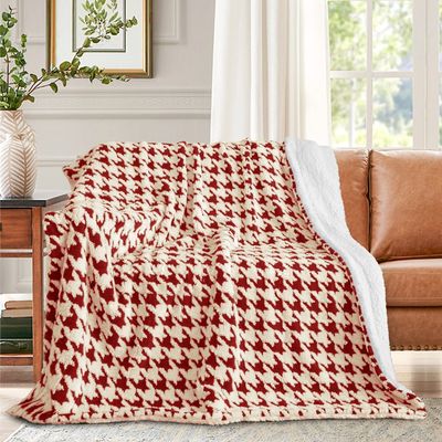 Κουβέρτα Velour Fleece-Sherpa QNG160 Μονή Μπορντό - Home Classic
