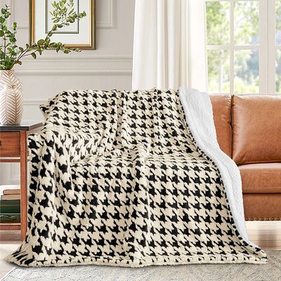 Κουβέρτα Velour Fleece-Sherpa QNG160 Μονή Μαύρη - Home Classic