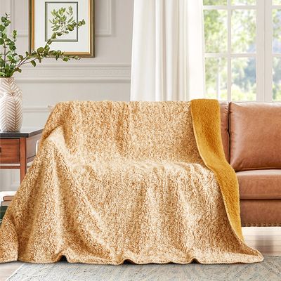 Κουβέρτα Velour Fleece-Sherpa BY220 Υπέρδιπλη Μπεζ - Home Classic