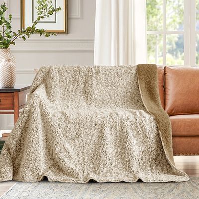 Κουβέρτα Velour Fleece-Sherpa BY160 Μονή Καφέ - Home Classic