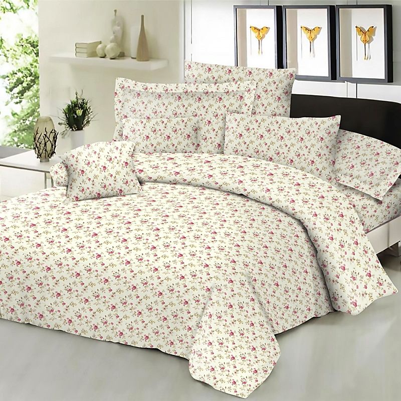 Σεντόνι Διπλό με Λάστιχο Cotton Line 150Χ200+22 εκ. Spring Cream - Komvos