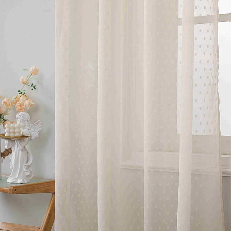 Κουρτίνα με Κρίκο Γάζα-Πουά 140Χ285 εκ. AD6011-1 Εκρού