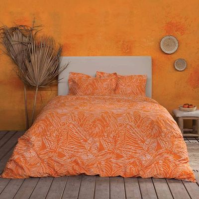 Σετ Σεντόνια Υπέρδιπλα Cottonsatin 300 Tc Arbust Deep Orange - Nima Home